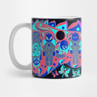 ufo brick in aztec pattern ecopop Mug